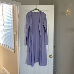 SHEIN Purple Ribbed Wrap / Housecoat